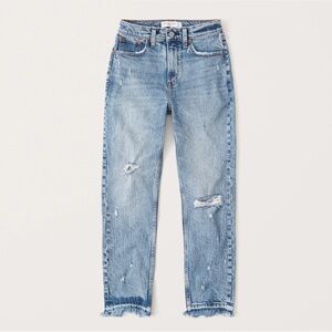 Abercrombie & Fitch High Rise Blue Jeans Distressed Rigid